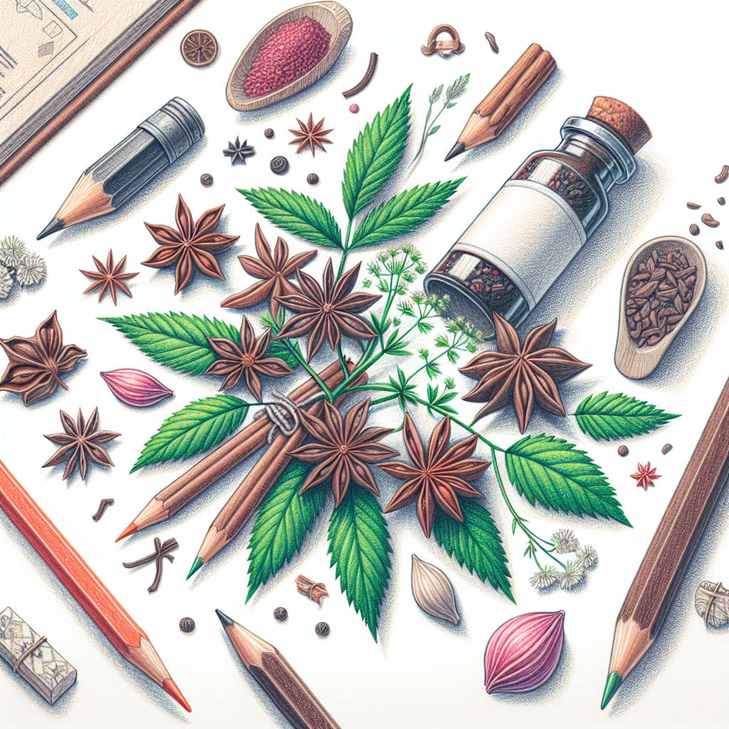 Pastelková ilustrace znázorňující téma: Bylinné rostliny