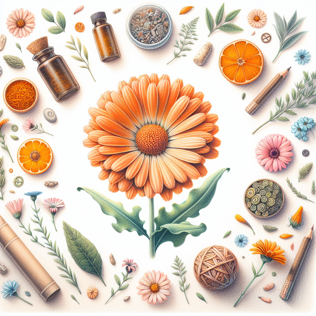 Pastelková ilustrace znázorňující téma: Bylinkářství