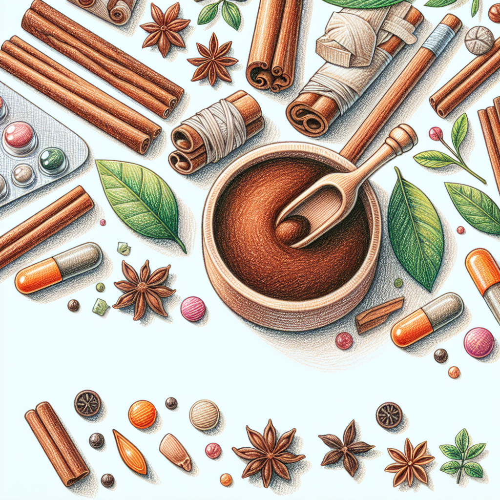 Pastelková ilustrace znázorňující téma: Byliny a koření