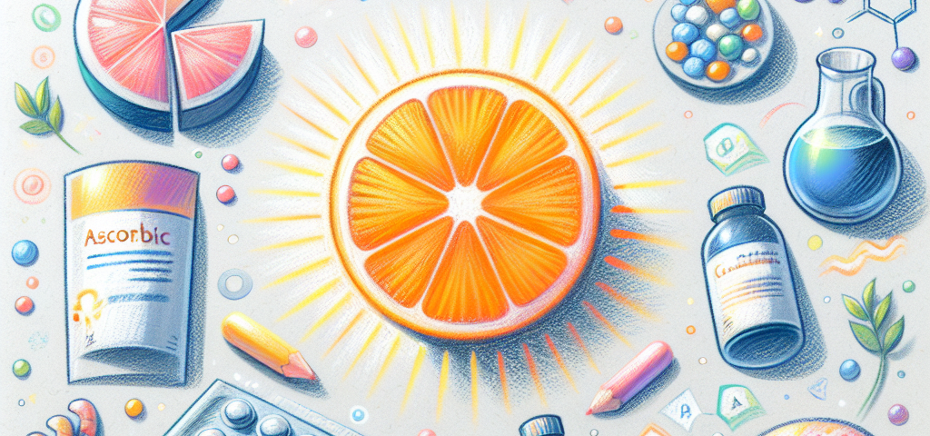 Pastelková ilustrace znázorňující téma: Vitamíny a minerály